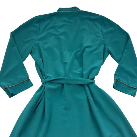 Natori II Vintage Minimalist Long Green Robe Women's Size L/XL - Picture 4 of 9